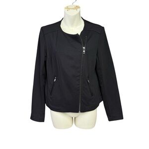 Catherine Malandrino Black Blazer Jacket size medium moto style